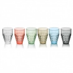Ποτήρια Νερού - Αναψυκτικού Tiffany Σετ 6τμχ 510ml Χρωματιστά Guzzin