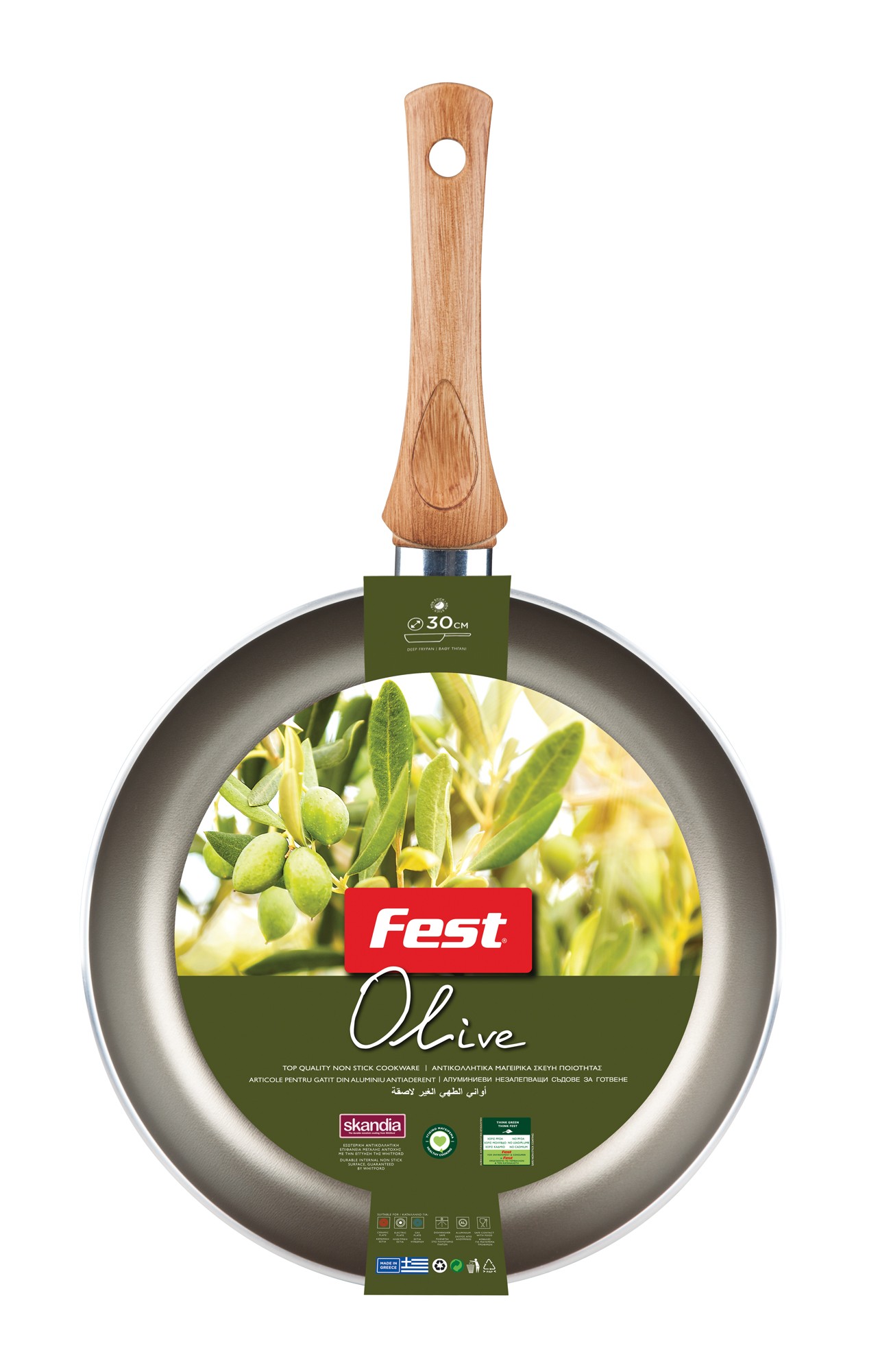 FEST Fest Olive Τηγάνι Βαθύ Αντικολλητικό 28cm