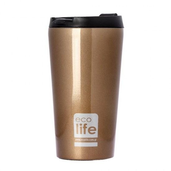 EcoLife Θερμός Ποτήρι Ανοξείδωτο Bronze 370ml