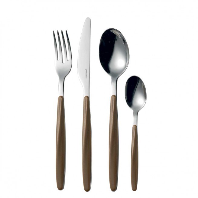 Μαχαιροπίρουνα Guzzini Σετ 24 Τεμαχίων My Fusion 18/10 Beige