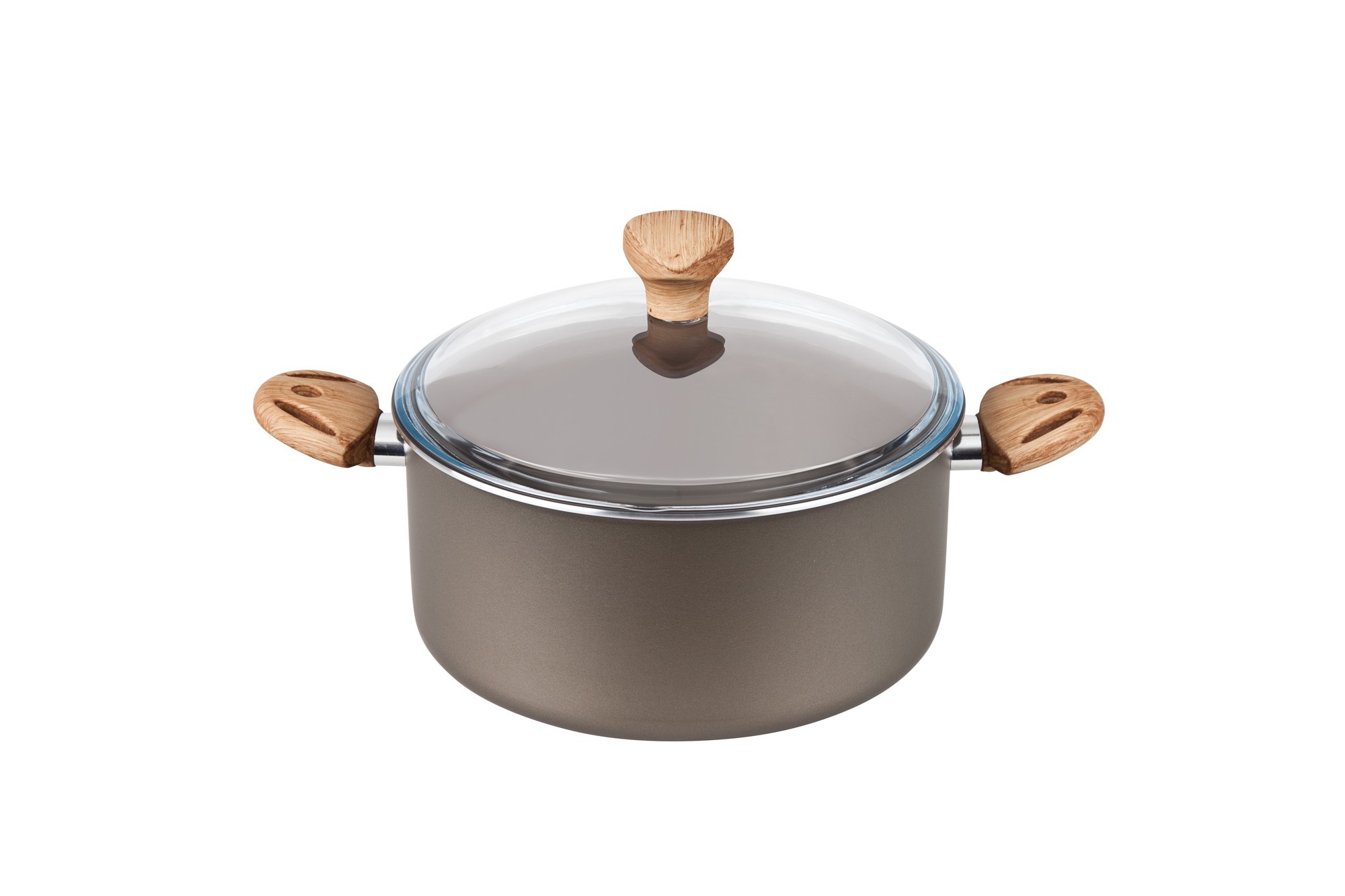 Fest Olive Κατσαρόλα Αντικολλητική Με Γυάλινο Καπάκι 24