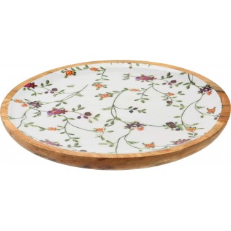 Πιατέλα Ξύλινη Flower 38cm Πιατέλα Ξύλινη Flower 38cm
