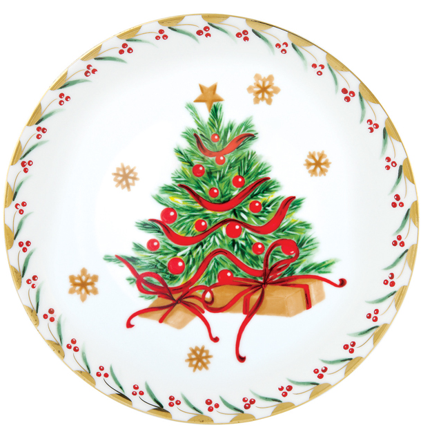 Πιάτο Φρούτου Στρογγυλό Δεντράκι Noel 21cm Ionia