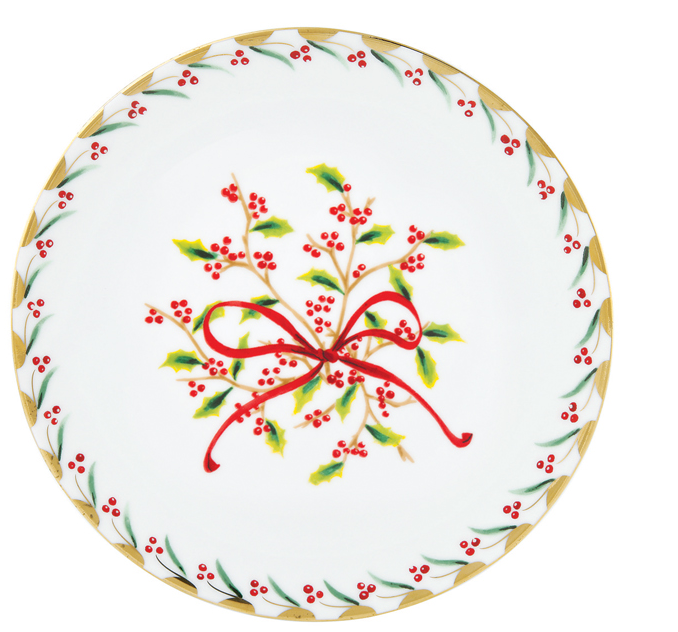 Πιάτο Φρούτου Στρογγυλό Κορδέλα Noel 21cm Ionia