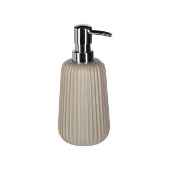 Dispencer Θήκη Για Κρεμοσάπουνο Κεραμικό Stripes Taupe Dispencer Θήκη Για Κρεμοσάπουνο Κεραμικό Stripes Taupe