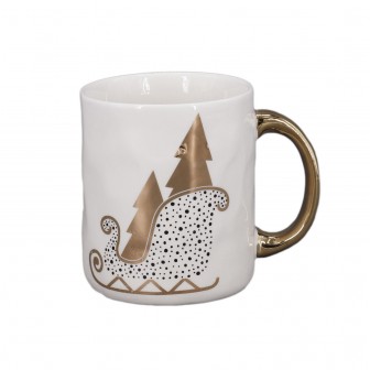 Κούπα Xmas Gold Έλκηθρο 600ml Κούπα Xmas Gold Έλκηθρο 600ml