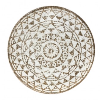 Χαλάκι Geometric Στρογγυλό Βαμβακερό Beige 60cm Χαλάκι Geometric Στρογγυλό Βαμβακερό Beige 60cm