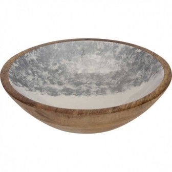 Μπολ Ξύλινο Mango Silver 24cm Μπολ Ξύλινο Mango Silver 24cm