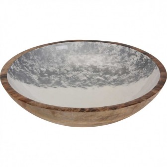 Μπολ Ξύλινο Mango Silver 30cm Μπολ Ξύλινο Mango Silver 30cm