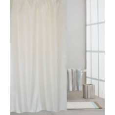 Κουρτίνα Μπάνιου Υφασμάτινη Μονόχρωμη Λευκή 180x200cm