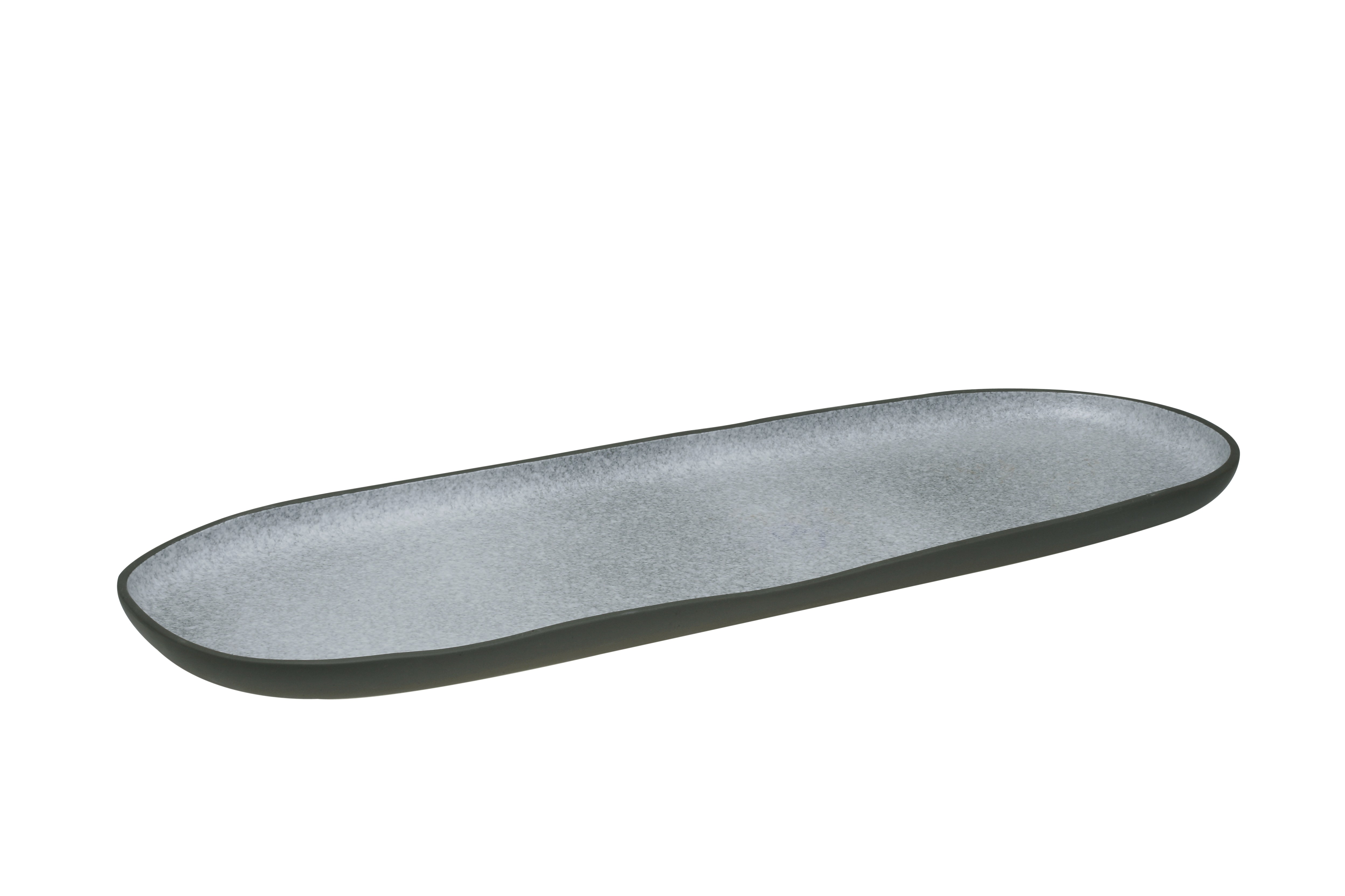HOME FASHION ACCESSORIES HFA Πιατέλα Πορσελάνης Οβάλ 50,5cm Iron Granite Γκρι