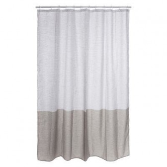 Κουρτίνα Μπάνιου Υφασμάτινη 180x200cm White Grey 5five Κουρτίνα Μπάνιου Υφασμάτινη 180x200cm White Grey 5five