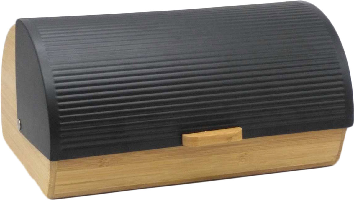 Ψωμιέρα Stripes Μαύρη Bamboo Marva Home