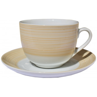 Φλυτζάνι & Πιάτο Τσαγιού Orbit Beige Σετ 6τμχ Φλυτζάνι & Πιάτο Τσαγιού Orbit Beige Σετ 6τμχ