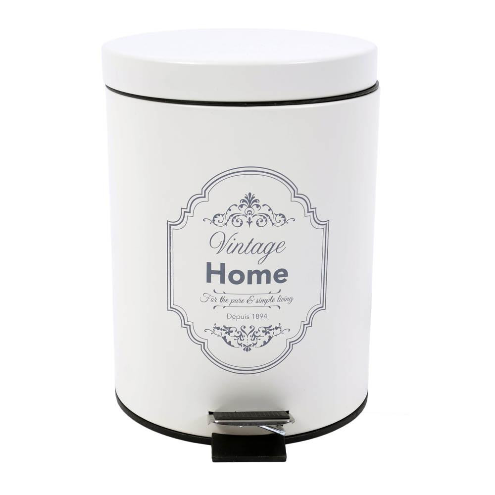 Πεντάλ Μεταλλικό Στρογγυλό Μπεζ Vintage Home 5lt.