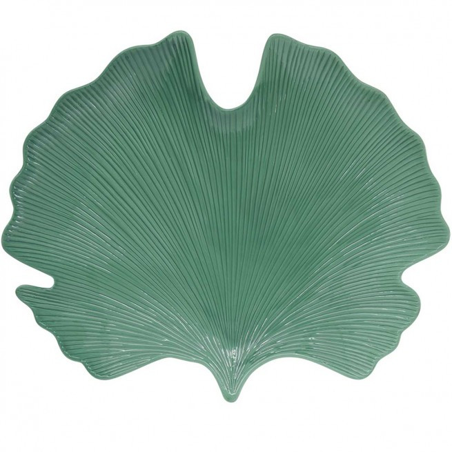 Πιατέλα Πορσελάνης Leaves Ανοιχτό Πράσινο 35cm R2S