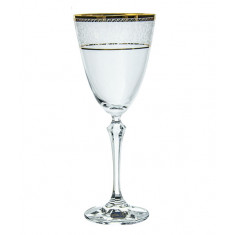 Ποτήρι Κρασιού Κρυστάλλινο Bohemia 190ml Σετ 6Τμχ Elisabeth Gold