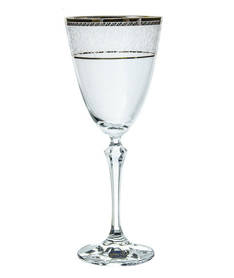 BOHEMIA Ποτήρι Κρασιού Κρυστάλλινο Bohemia 250ml Σετ 6Τμχ Elisabeth Platin