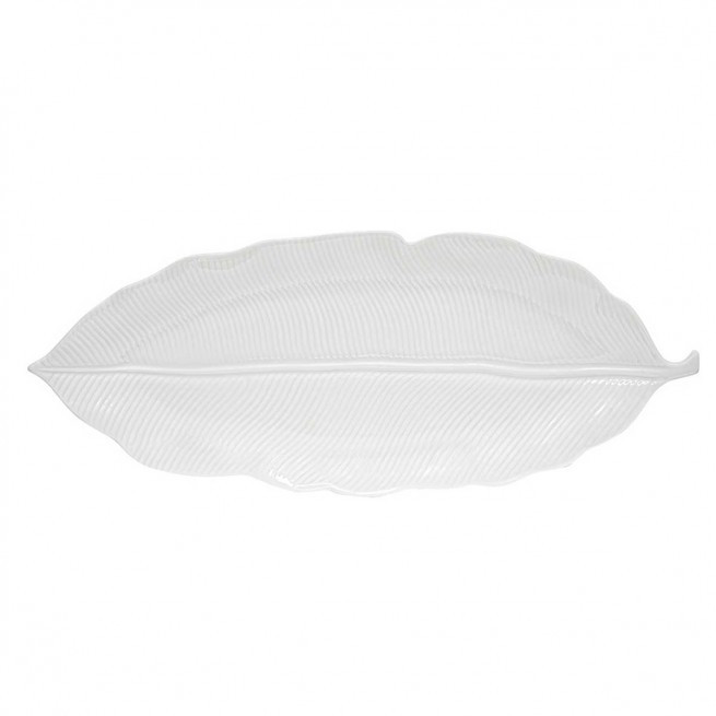 Πιατέλα Πορσελάνης Leaves Λευκή R2S 39cm