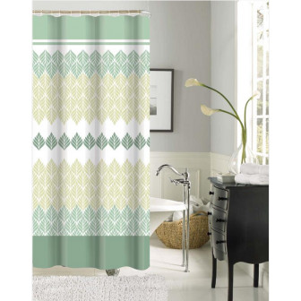 Κουρτίνα Μπάνιου Green Leaves Υφασμάτινη 180x180cm Κουρτίνα Μπάνιου Green Leaves Υφασμάτινη 180x180cm