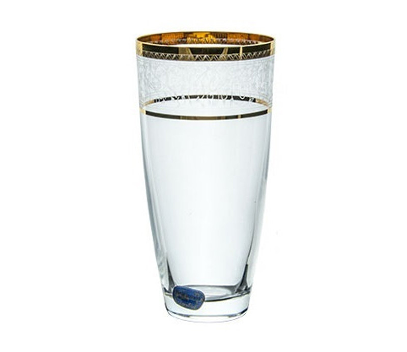 BOHEMIA Ποτήρι νερού - Αναψυκτικού Κρυστάλλινο Bohemia 350ml Σετ 6Τμχ Elisabeth Gold
