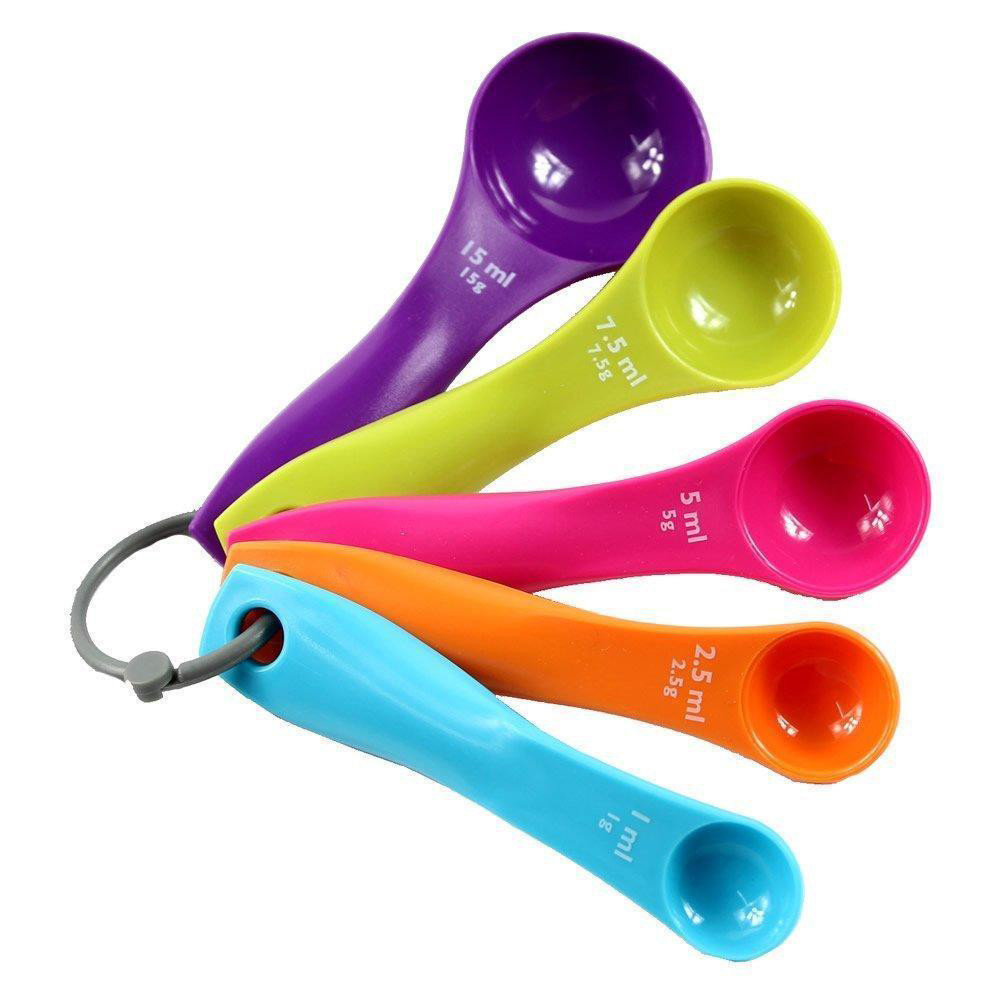 μεζούρες πλαστικές colorworks by kitchencraft σετ 5 κουταλάκια