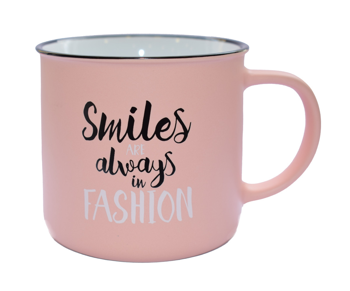 Κούπα Πορσελάνης Τύπου Εμαγιέ Σομόν smiles 325ml