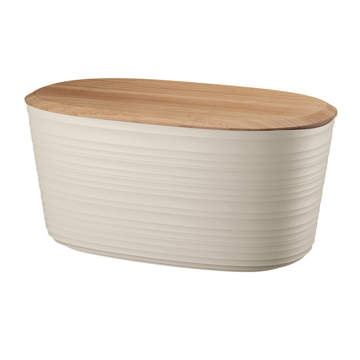 Ψωμιέρα Tierra Beige με Bamboo Καπάκι Guzzini