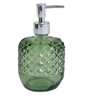 Dispencer Θήκη Για Κρεμοσάπουνο Γυάλινο Diamond Green Dispencer Θήκη Για Κρεμοσάπουνο Γυάλινο Diamond Green