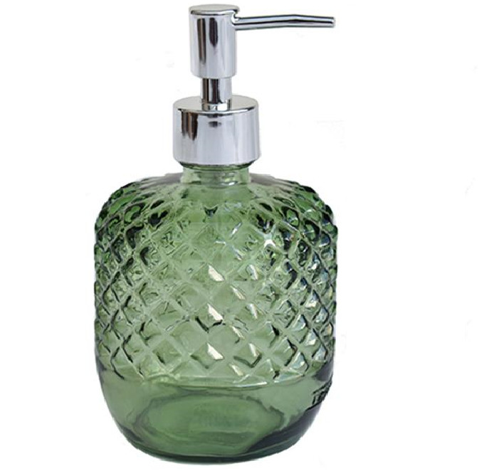 Dispencer Θήκη Για Κρεμοσάπουνο Γυάλινο Diamond Green