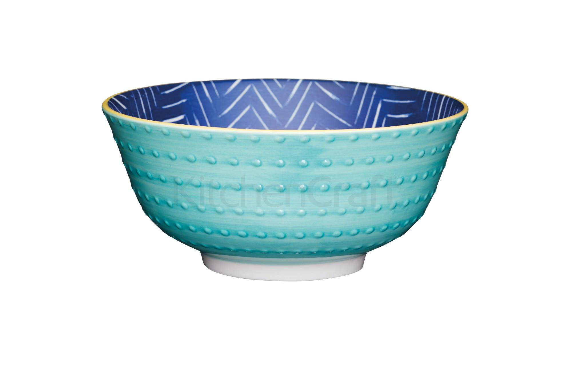 Μπολ Stonware Moroccan Blue Chevron Spotty 15cm Kitchencraft