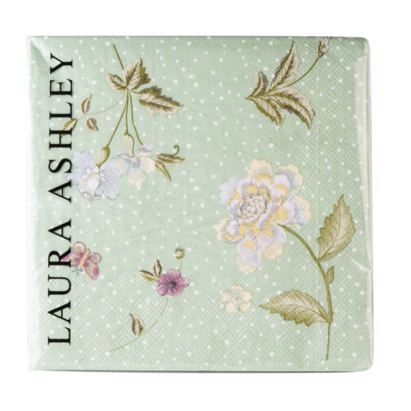 LAURA ASHLEY Laura Ashley Χαρτοπετσέτες Πολυτελείας Mint Heritage 20Τμχ.