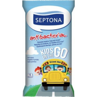 Septona Υγρά Μαντηλάκια Αντιβακτηριδιακά με Kids The On Go15τμχ Septona Υγρά Μαντηλάκια Αντιβακτηριδιακά με Kids The On Go15τμχ
