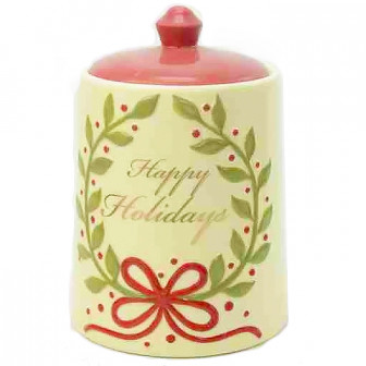 Μπισκοτιέρα Χριστουγεννιάτικη Κεραμική Happy Holiday 19cm Μπισκοτιέρα Χριστουγεννιάτικη Κεραμική Happy Holiday 19cm