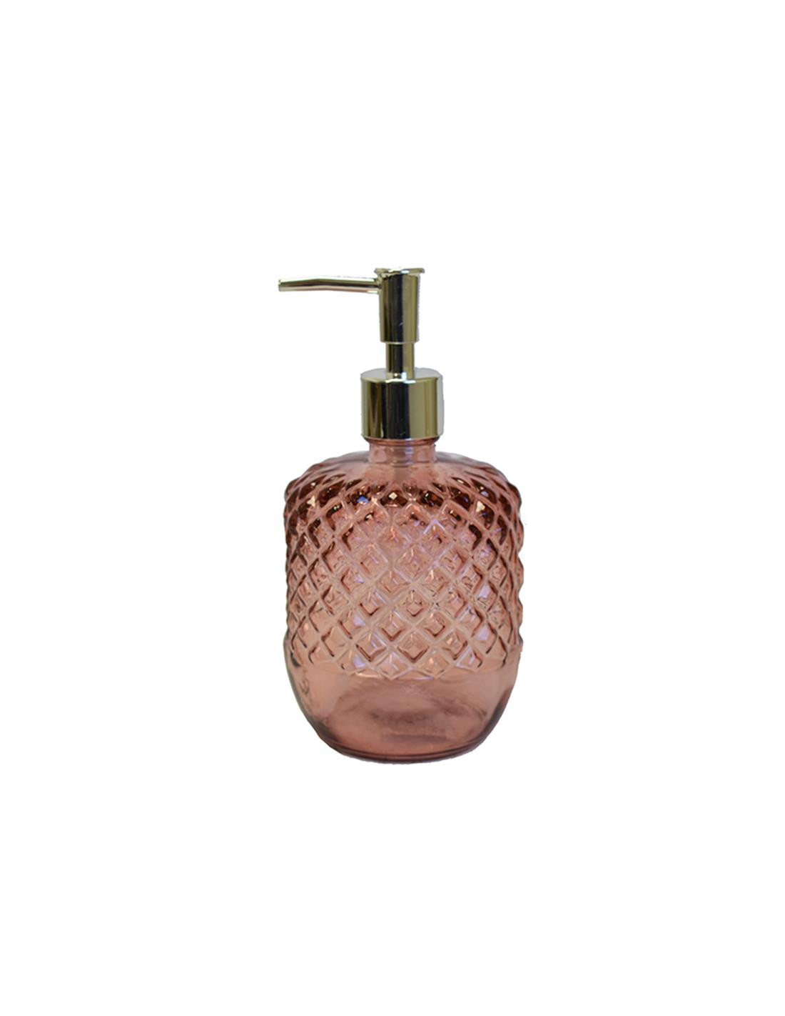 Dispencer Θήκη Για Κρεμοσάπουνο Γυάλινο Diamond Pink