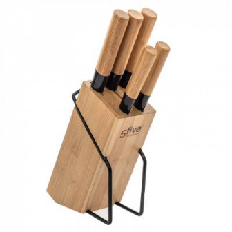 Μαχαίρια Σετ 5Τμχ Με Βάση Bamboo 5Five