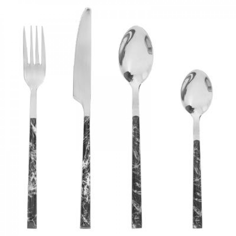 Μαχαιροπίρουνα Σετ 24τμχ. Marble Black 5five