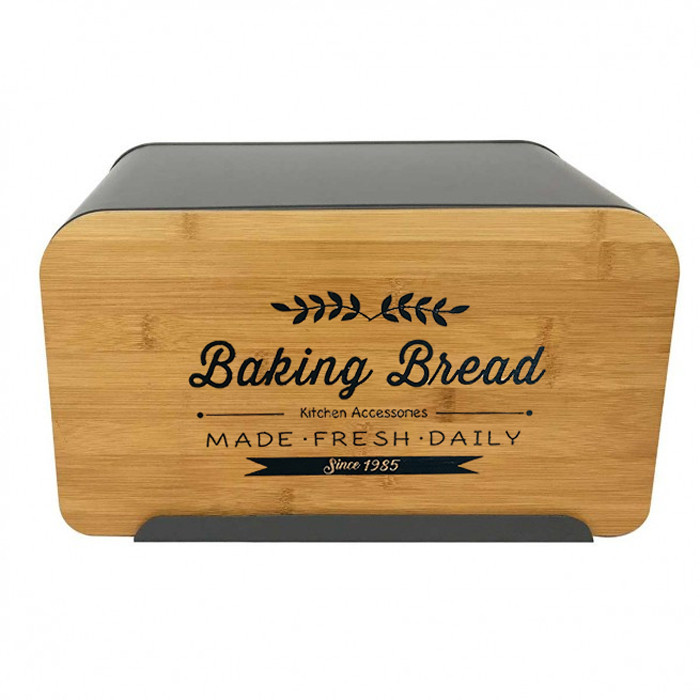 Ψωμιέρα Baking Μεταλλική Grey Marva Home