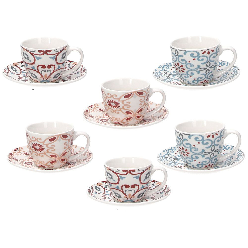 Φλιτζάνι Καφέ Με Πιάτο New Bone China Με Σετ 6τμχ. Ribeira Andrea Fondebasso