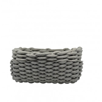 Καλάθι αποθήκευσης Υφασμάτινο Πλεκτό Grey 24cm Καλάθι αποθήκευσης Υφασμάτινο Πλεκτό Grey 24cm