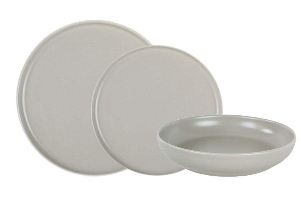 Σερβίτσιο Φαγητού Κεραμικό Nordic Grey Mat 18τμχ. Happy Ware