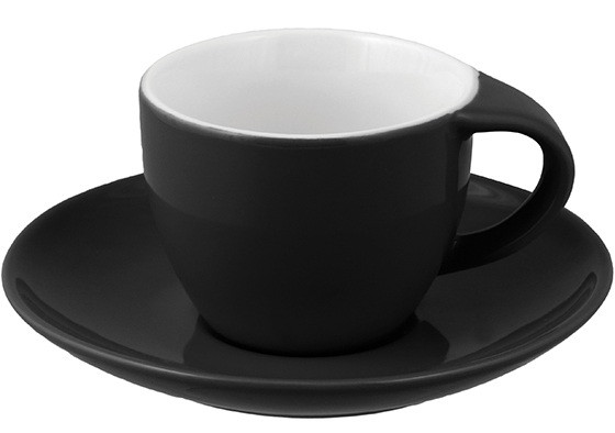 Φλιτζάνι & Πιάτο Espresso Black Happy Ware