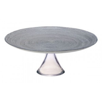 Τουρτιέρα Γυάλινη Με Πόδι 32cm Mosaic Grey Τουρτιέρα Γυάλινη Με Πόδι 32cm Mosaic Grey