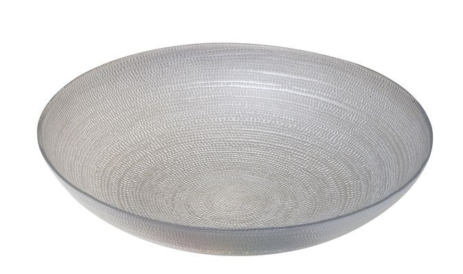 Μπολ Γυάλινο Στρογγυλό Mosaic Grey 40cm