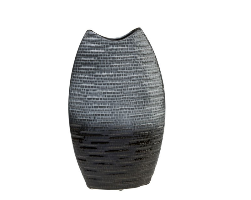 Βάζο Κεραμικό Οβάλ Grey Fusion 35cm