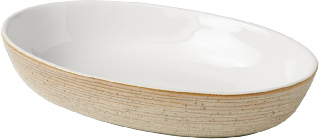 Ταψί Πυρίμαχο Οβάλ Pirofila Beige 34cm Brandani