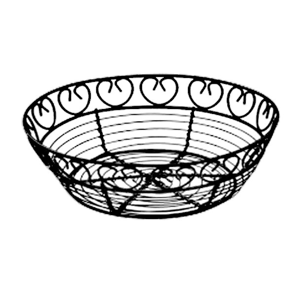 Ψωμιέρα – Φρουτιέρα Μεταλλική Μαύρη Deco 25cm Hendi