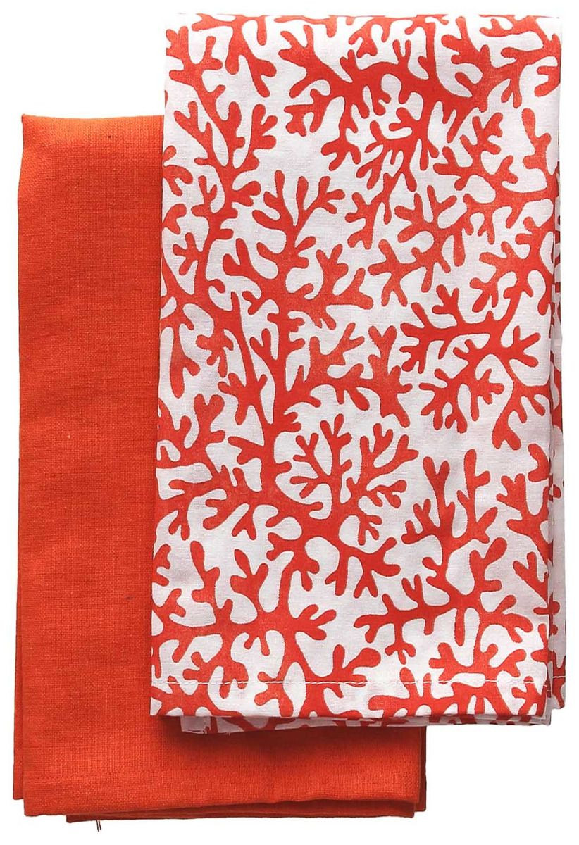 Πετσέτες Κουζίνας βαμβακερές Σετ 2τμχ. Reef Cotton Red 45x70cm Andrea Fontebasso