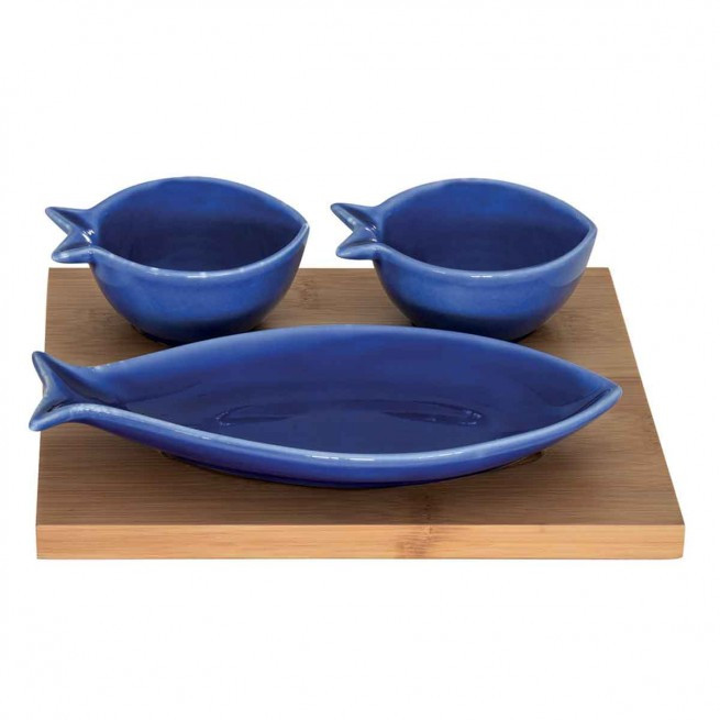Μπολ Πορσελάνης Fish Blue Σετ 3τμχ. R2S