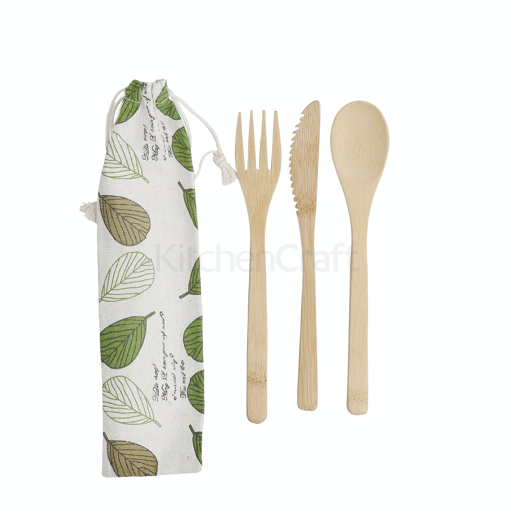 Μαχαιροπίρουνα Σετ 3τμχ Bamboo Elements Με Θήκη Kitchencraft